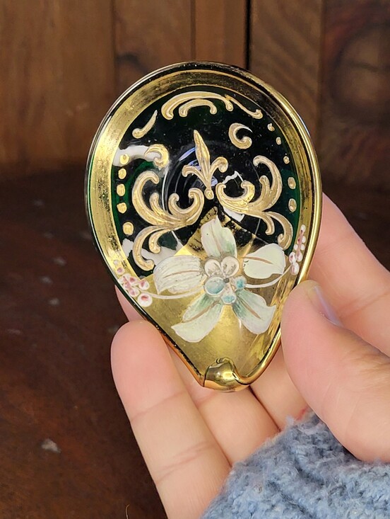 Other - Bohemian green Glass Trinket Dish